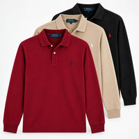 Pack de 3 Polo Ralph ( Bordeau+biege+Noir )— L’ESSENTIEL DU STYLE MASCULIN