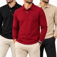 Pack de 3 Polo Ralph ( Bordeau+biege+Noir )— L’ESSENTIEL DU STYLE MASCULIN