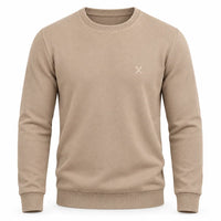 SWEAT COL ROND CASHMERE INTERLOCK DE LUXE — L’ÉLÉGANCE AU NATUREL