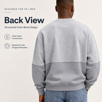 Sweat-shirt patchwork en coton colorblock