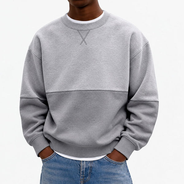 Sweat-shirt patchwork en coton colorblock