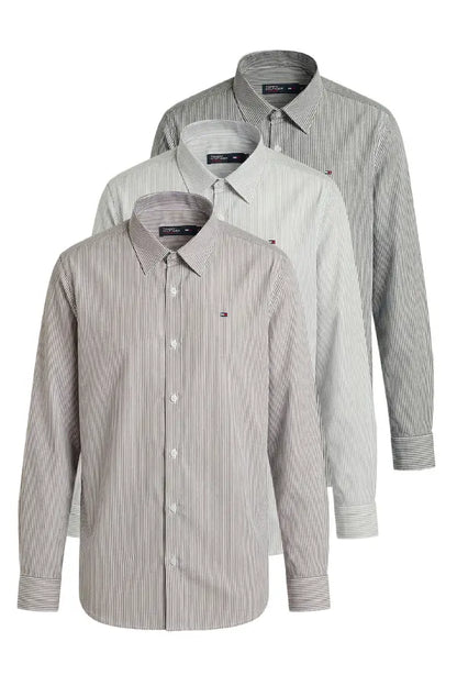 Pack Des Boss – 3 Chemises Tommy Rayée 100% Coton Oxford Ref-TC6331S