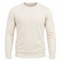 SWEAT COL ROND CASHMERE INTERLOCK DE LUXE — L’ÉLÉGANCE AU NATUREL