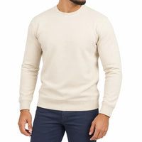 SWEAT COL ROND CASHMERE INTERLOCK DE LUXE — L’ÉLÉGANCE AU NATUREL