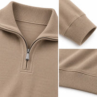 SWEAT DEMI-ZIP CASHMERE INTERLOCK PREMIUM — L’ÉLÉGANCE À L’ÉTAT PUR