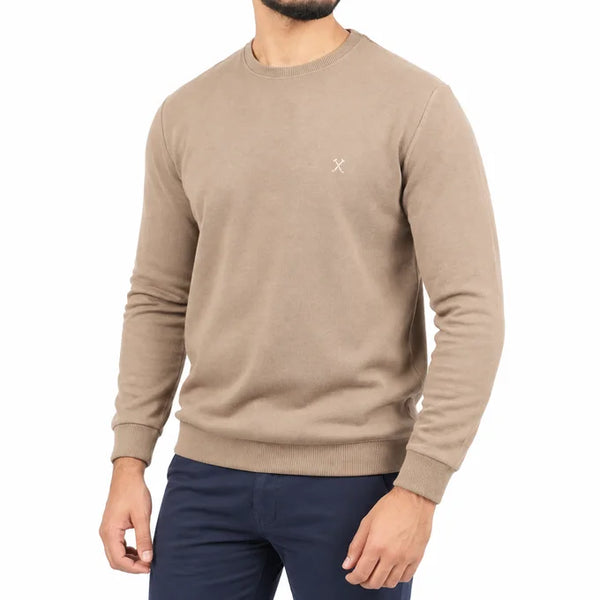 SWEAT COL ROND CASHMERE INTERLOCK DE LUXE — L’ÉLÉGANCE AU NATUREL