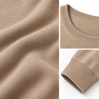 SWEAT COL ROND CASHMERE INTERLOCK DE LUXE — L’ÉLÉGANCE AU NATUREL