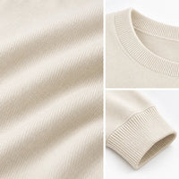 SWEAT COL ROND CASHMERE INTERLOCK DE LUXE — L’ÉLÉGANCE AU NATUREL