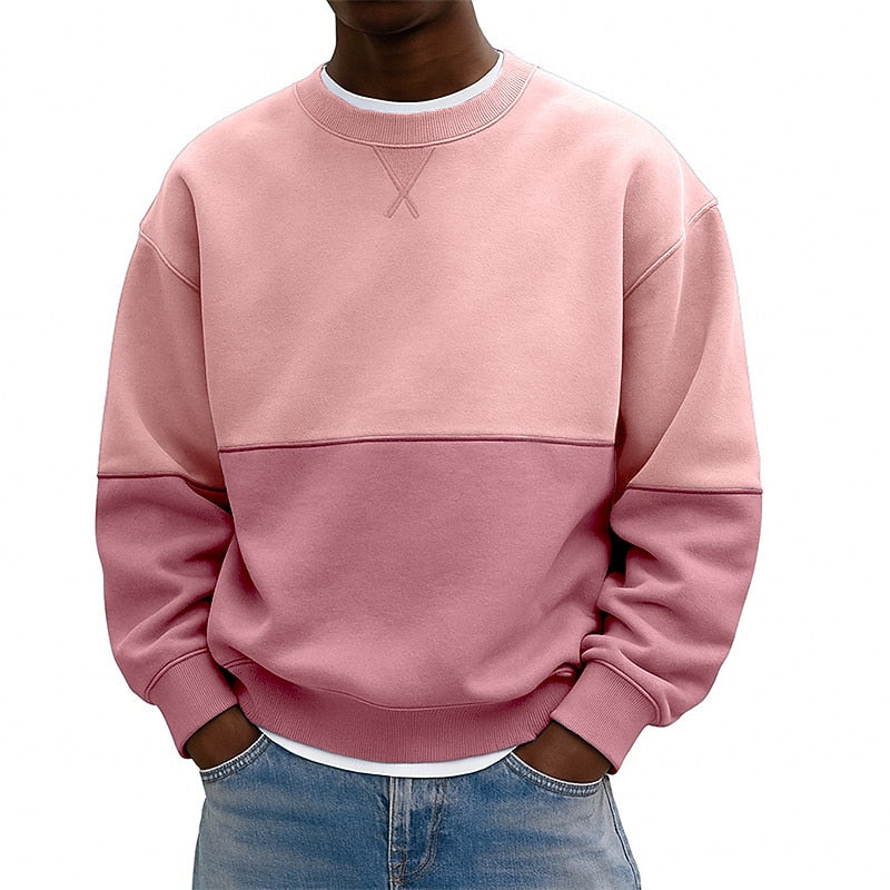 Sweat-shirt patchwork en coton colorblock