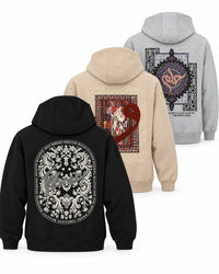 Pack 3 Hoodies Oversize Unisex , Designs Uniques, Impression DTF «ق» «حلم»