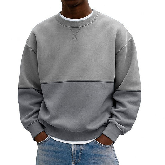 Sweat-shirt patchwork en coton colorblock