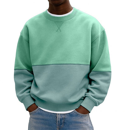 Sweat-shirt patchwork en coton colorblock
