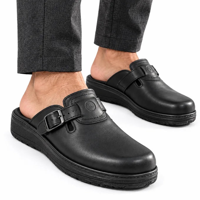 Sabot Médicale Cuir Premium - Semelle en polyuréthane • Style classique